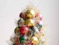 Новогодняя елка своими руками из конфет и дождика